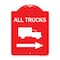 Signmission Trucks Sign All Trucks W/ Truck & Right Arrow, Red & White Aluminum Sign, 18" x 24", RW-1824-22782 A-DES-RW-1824-22782 - alternate 1